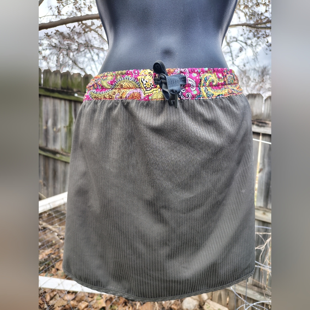 Prana Gray Skirt with Pink Paisley Accent